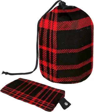 Travel Cosmetic Bags bucket Makeup Bag, Classic Black and Red Tartan 34 Women Portable Foldable Cases, Multifunctional Toiletry Bucket Bags Round Organizer Storage