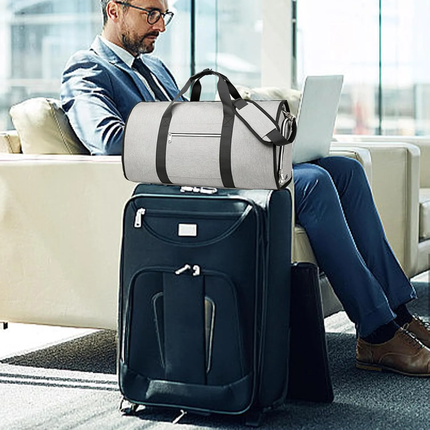Travel Duffel Bags - Travel Suit Carrier, Lightweight Garment Bag | Multifunctional Waterproof Garments Organizer, Nylon Tote Travels Case with Zipper for Clothing Compact Holders Business Trip