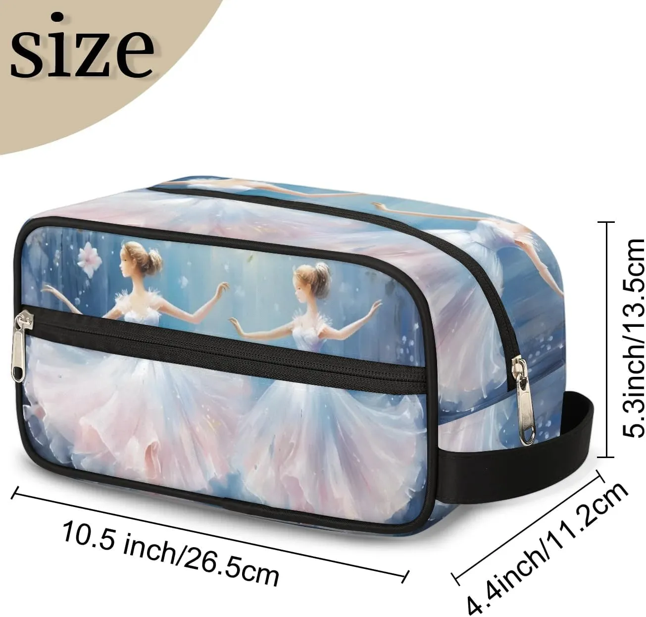 Travel Toiletry Bag for Women Men Ballet Flowers Hanging Cosmetic Bag Waterproof Makeup Bag for Shaving Makeup Toothbrush & Travel Essentials