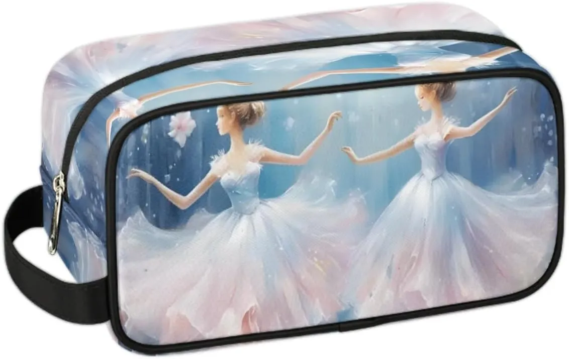 Travel Toiletry Bag for Women Men Ballet Flowers Hanging Cosmetic Bag Waterproof Makeup Bag for Shaving Makeup Toothbrush & Travel Essentials