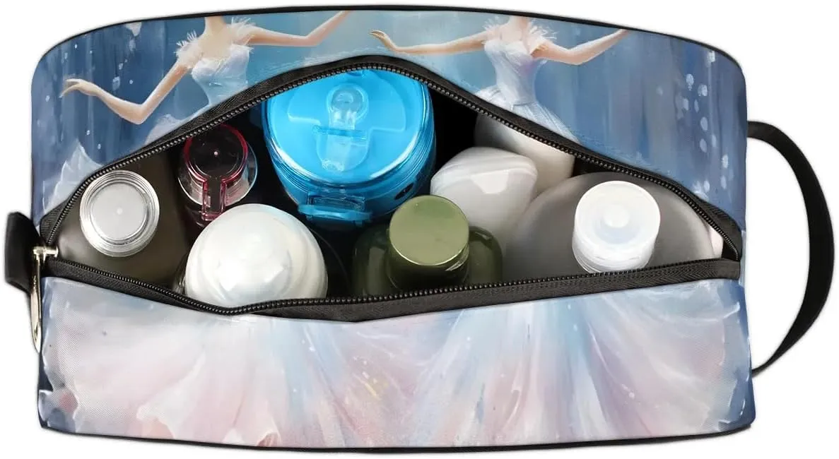 Travel Toiletry Bag for Women Men Ballet Flowers Hanging Cosmetic Bag Waterproof Makeup Bag for Shaving Makeup Toothbrush & Travel Essentials