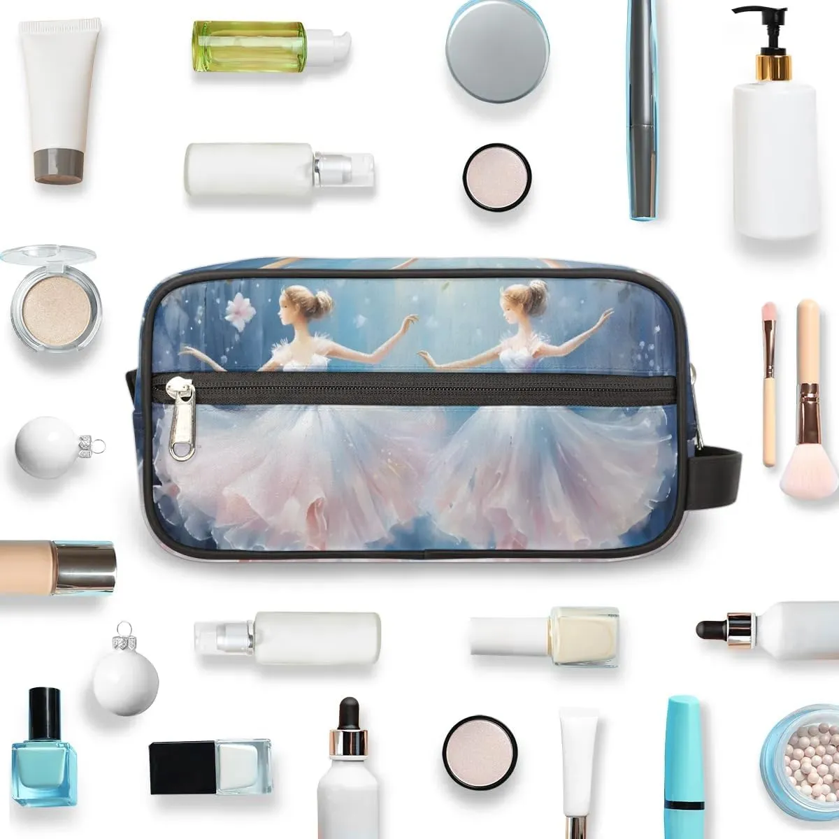 Travel Toiletry Bag for Women Men Ballet Flowers Hanging Cosmetic Bag Waterproof Makeup Bag for Shaving Makeup Toothbrush & Travel Essentials