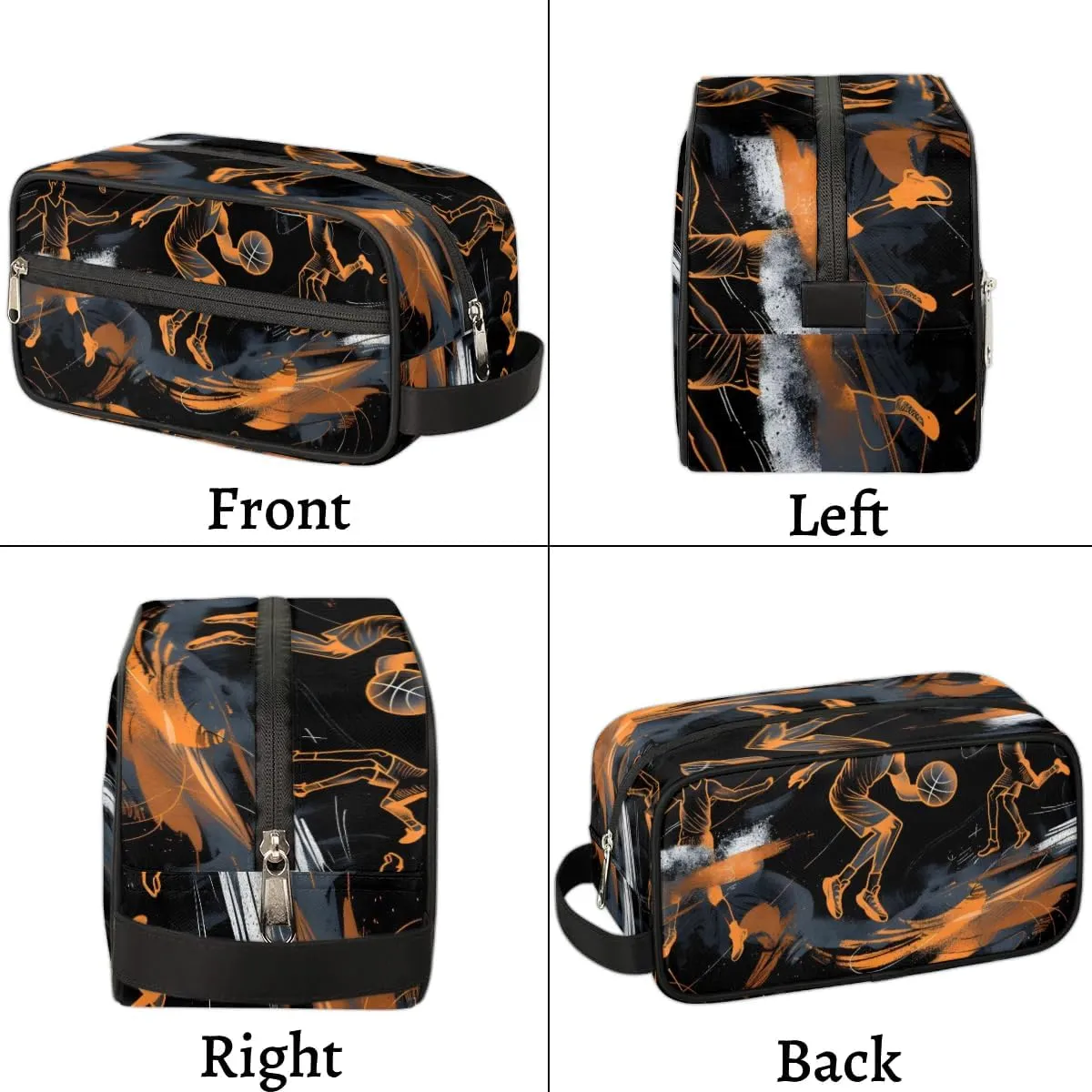Travel Toiletry Bag for Women Men Basketball Sport Theme Hanging Cosmetic Bag Waterproof Makeup Bag for Shaving Makeup Toothbrush & Travel Essentials