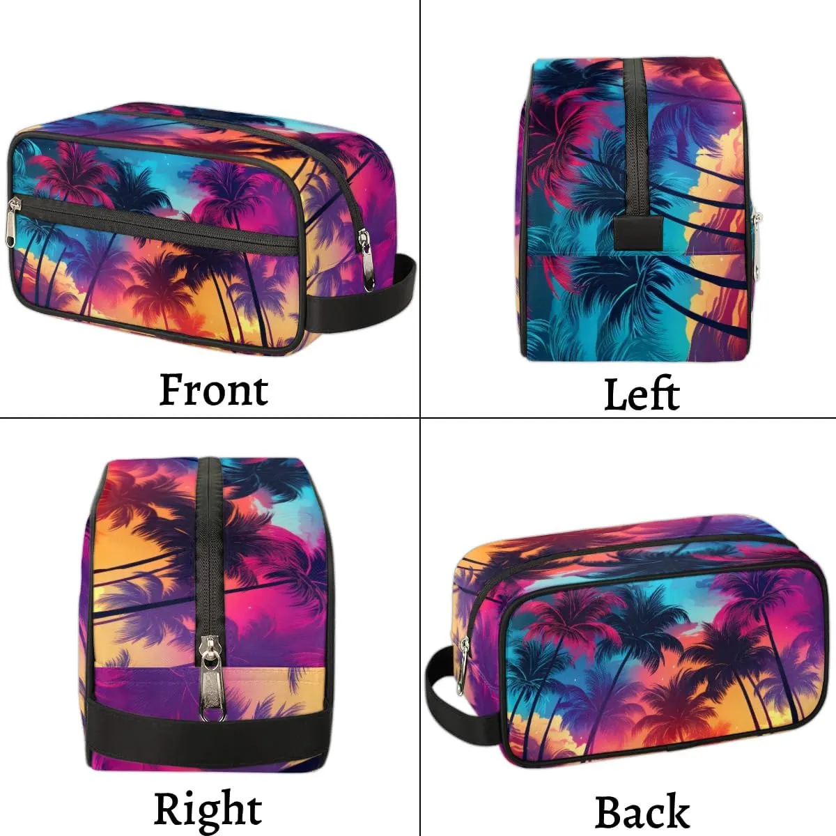 Travel Toiletry Bag for Women Men Beach Palm Trees Hanging Cosmetic Bag Waterproof Makeup Bag for Shaving Makeup Toothbrush & Travel Essentials