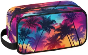Travel Toiletry Bag for Women Men Beach Palm Trees Hanging Cosmetic Bag Waterproof Makeup Bag for Shaving Makeup Toothbrush & Travel Essentials