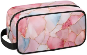 Travel Toiletry Bag for Women Men Beautiful Marble Texture Hanging Cosmetic Bag Waterproof Makeup Bag for Shaving Makeup Toothbrush & Travel Essentials