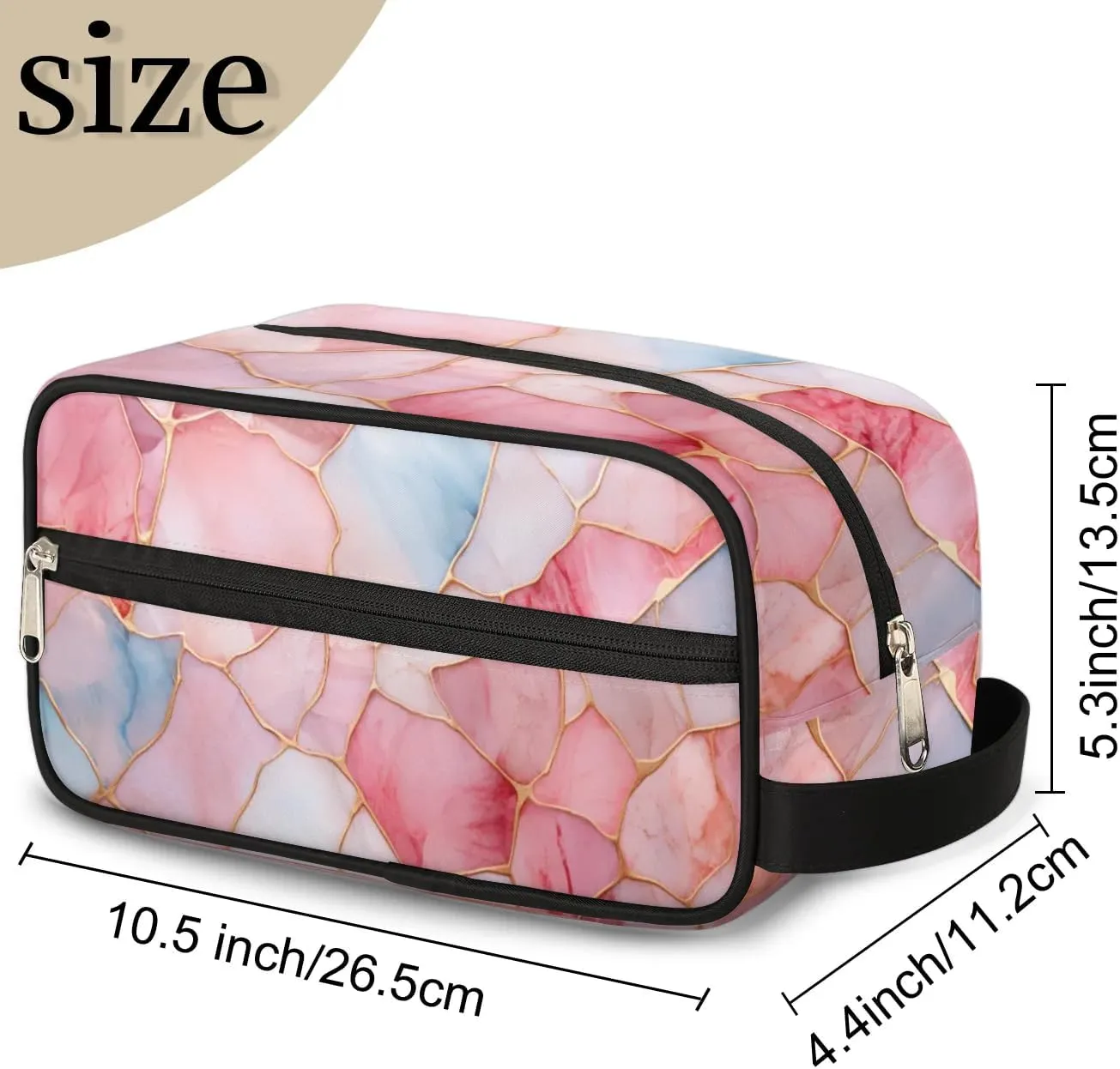 Travel Toiletry Bag for Women Men Beautiful Marble Texture Hanging Cosmetic Bag Waterproof Makeup Bag for Shaving Makeup Toothbrush & Travel Essentials