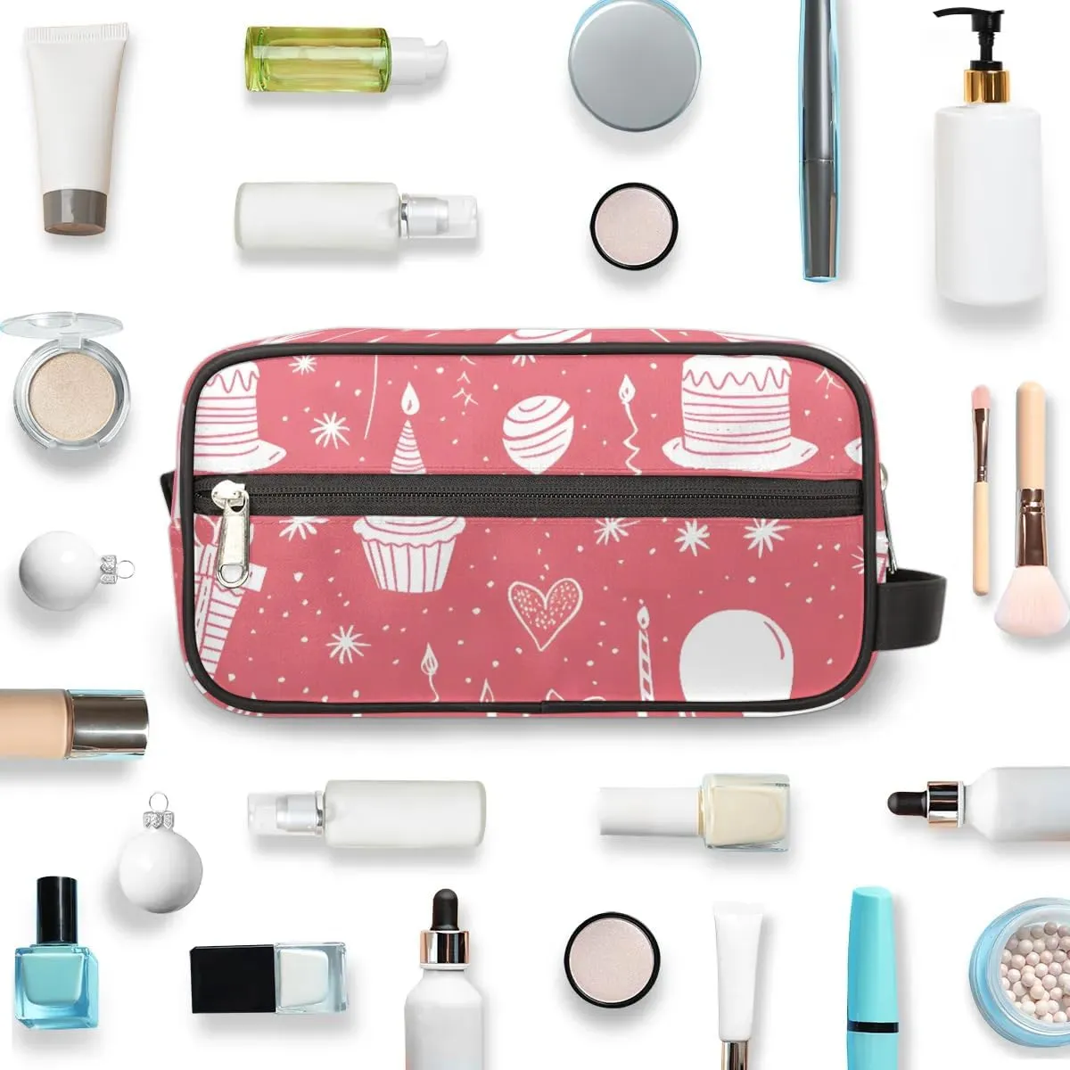 Travel Toiletry Bag for Women Men Birthday Theme Hanging Cosmetic Bag Waterproof Makeup Bag for Shaving Makeup Toothbrush & Travel Essentials