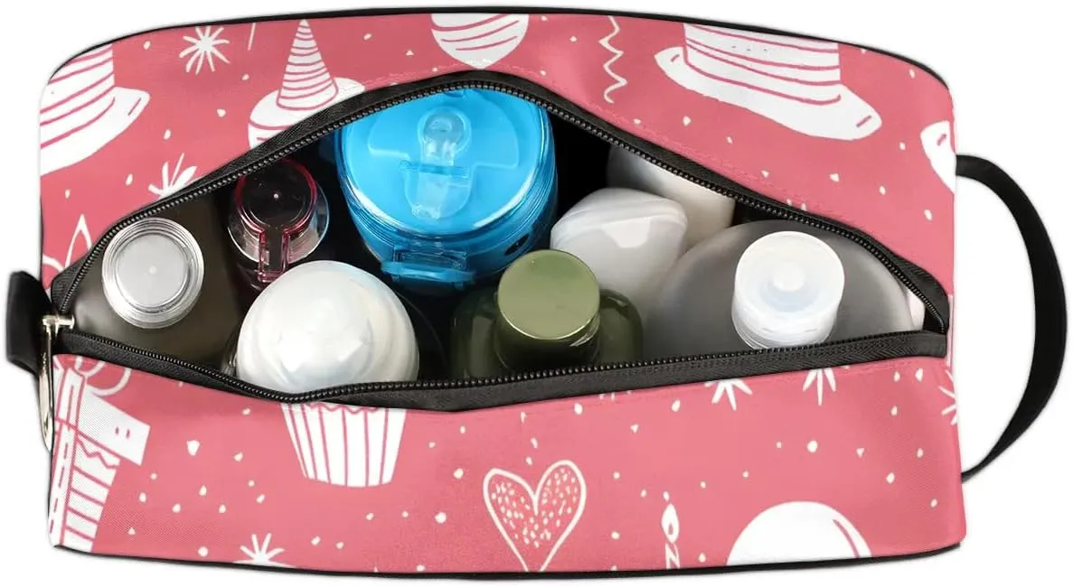 Travel Toiletry Bag for Women Men Birthday Theme Hanging Cosmetic Bag Waterproof Makeup Bag for Shaving Makeup Toothbrush & Travel Essentials