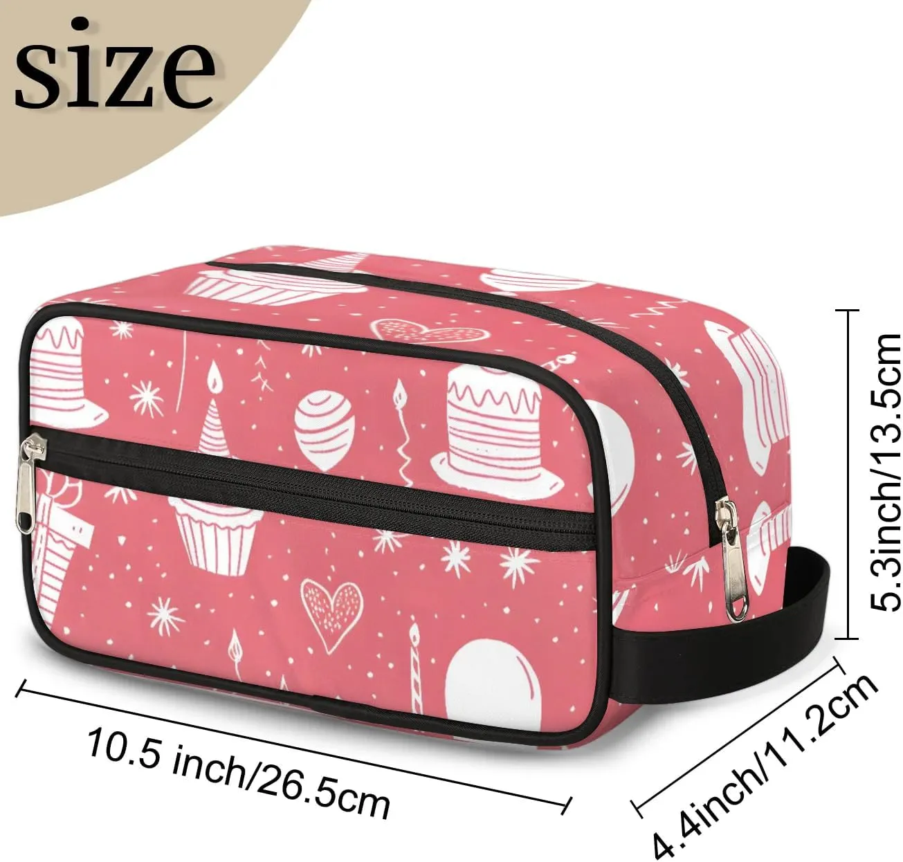 Travel Toiletry Bag for Women Men Birthday Theme Hanging Cosmetic Bag Waterproof Makeup Bag for Shaving Makeup Toothbrush & Travel Essentials