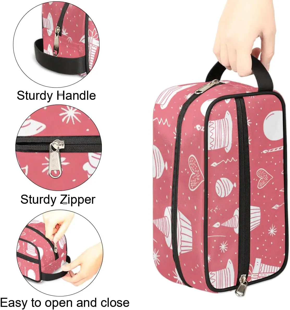 Travel Toiletry Bag for Women Men Birthday Theme Hanging Cosmetic Bag Waterproof Makeup Bag for Shaving Makeup Toothbrush & Travel Essentials