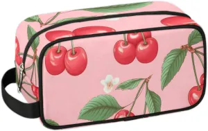 Travel Toiletry Bag for Women Men Cherries Hanging Cosmetic Bag Waterproof Makeup Bag for Shaving Makeup Toothbrush & Travel Essentials
