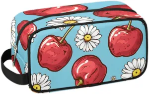Travel Toiletry Bag for Women Men Cherry Daisy Hanging Cosmetic Bag Waterproof Makeup Bag for Shaving Makeup Toothbrush & Travel Essentials
