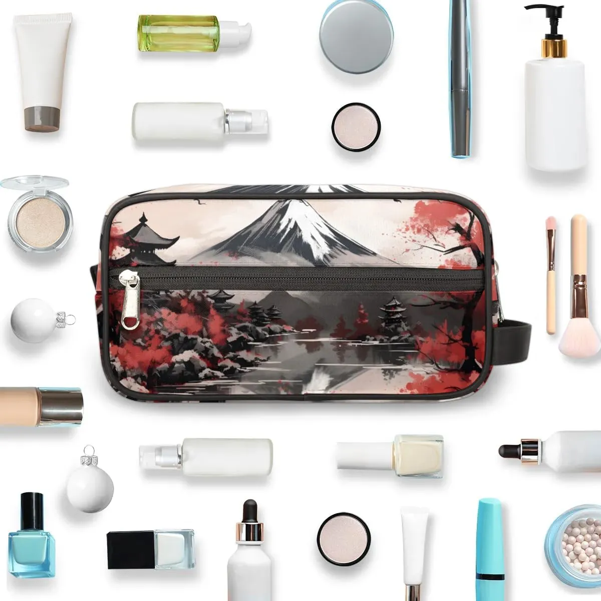 Travel Toiletry Bag for Women Men Ethnic Landscape Hanging Cosmetic Bag Waterproof Makeup Bag for Shaving Makeup Toothbrush & Travel Essentials