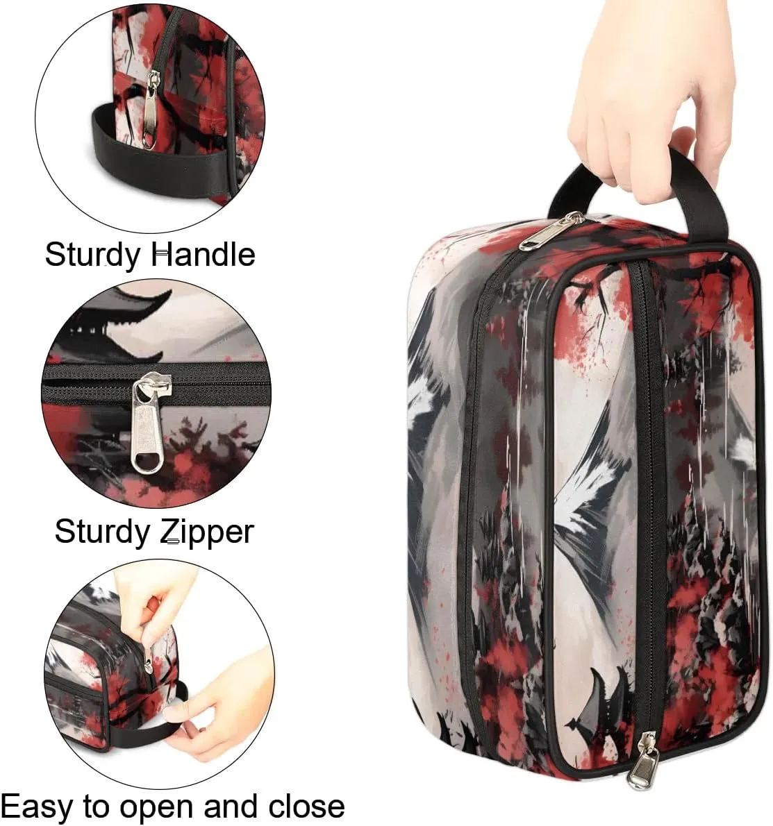 Travel Toiletry Bag for Women Men Ethnic Landscape Hanging Cosmetic Bag Waterproof Makeup Bag for Shaving Makeup Toothbrush & Travel Essentials
