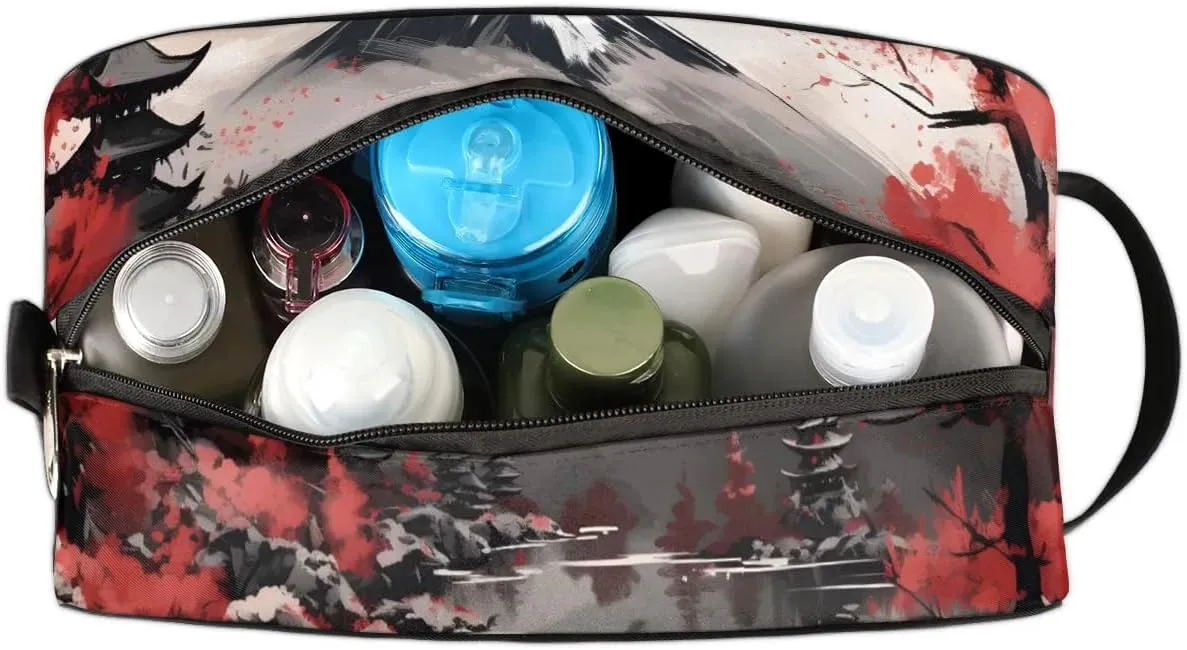 Travel Toiletry Bag for Women Men Ethnic Landscape Hanging Cosmetic Bag Waterproof Makeup Bag for Shaving Makeup Toothbrush & Travel Essentials
