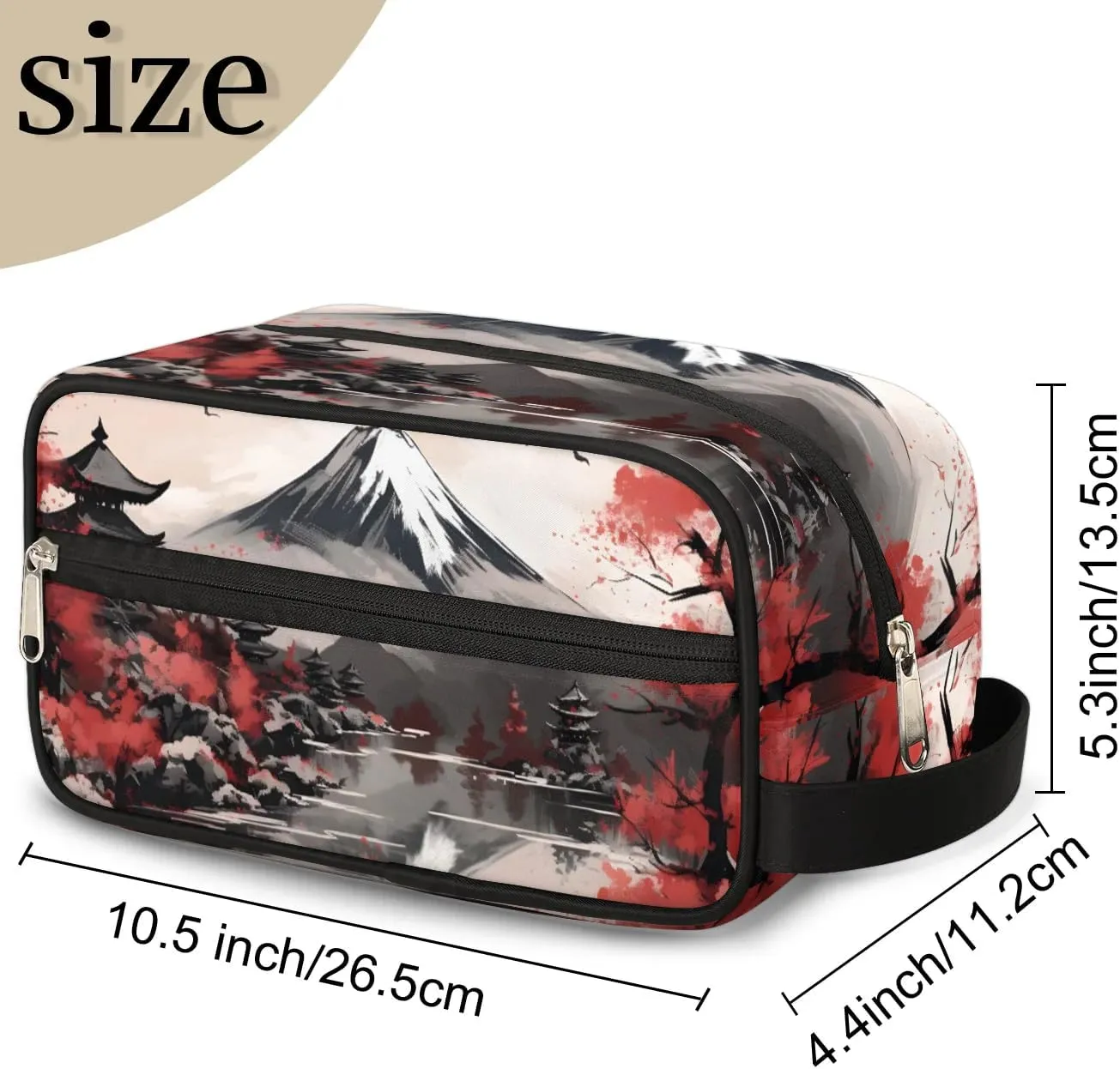 Travel Toiletry Bag for Women Men Ethnic Landscape Hanging Cosmetic Bag Waterproof Makeup Bag for Shaving Makeup Toothbrush & Travel Essentials