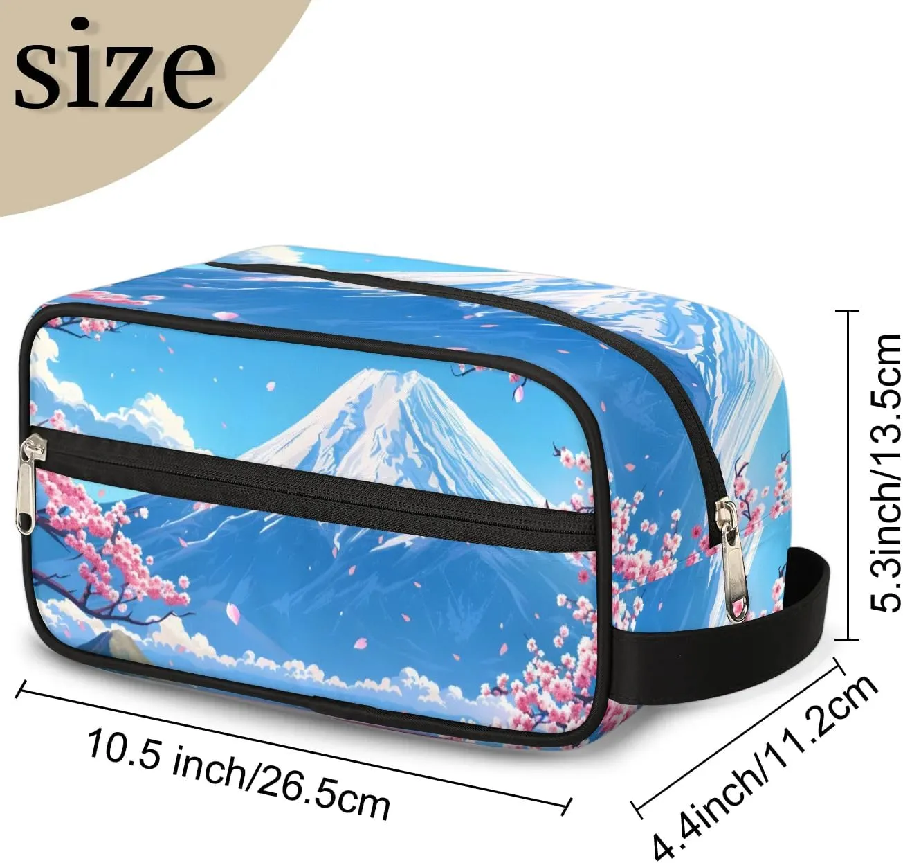 Travel Toiletry Bag for Women Men Flower Snow Mountain Hanging Cosmetic Bag Waterproof Makeup Bag for Shaving Makeup Toothbrush & Travel Essentials