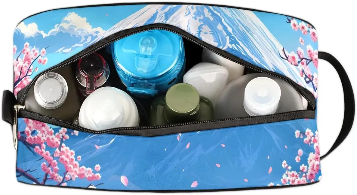 Travel Toiletry Bag for Women Men Flower Snow Mountain Hanging Cosmetic Bag Waterproof Makeup Bag for Shaving Makeup Toothbrush & Travel Essentials