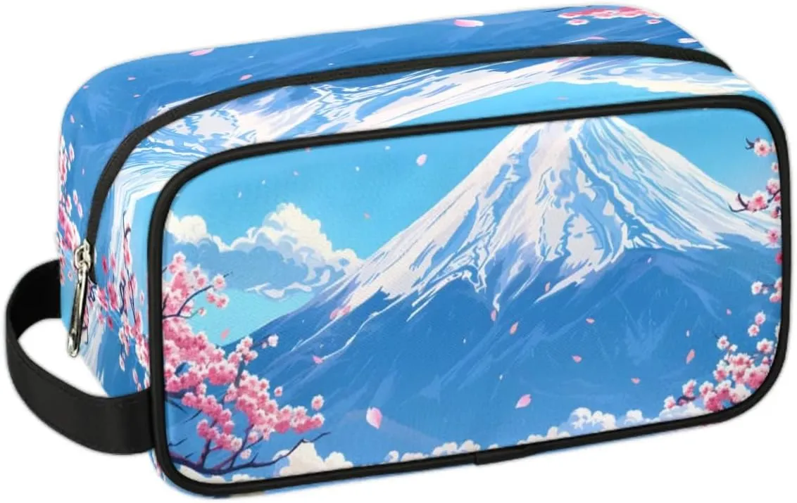 Travel Toiletry Bag for Women Men Flower Snow Mountain Hanging Cosmetic Bag Waterproof Makeup Bag for Shaving Makeup Toothbrush & Travel Essentials
