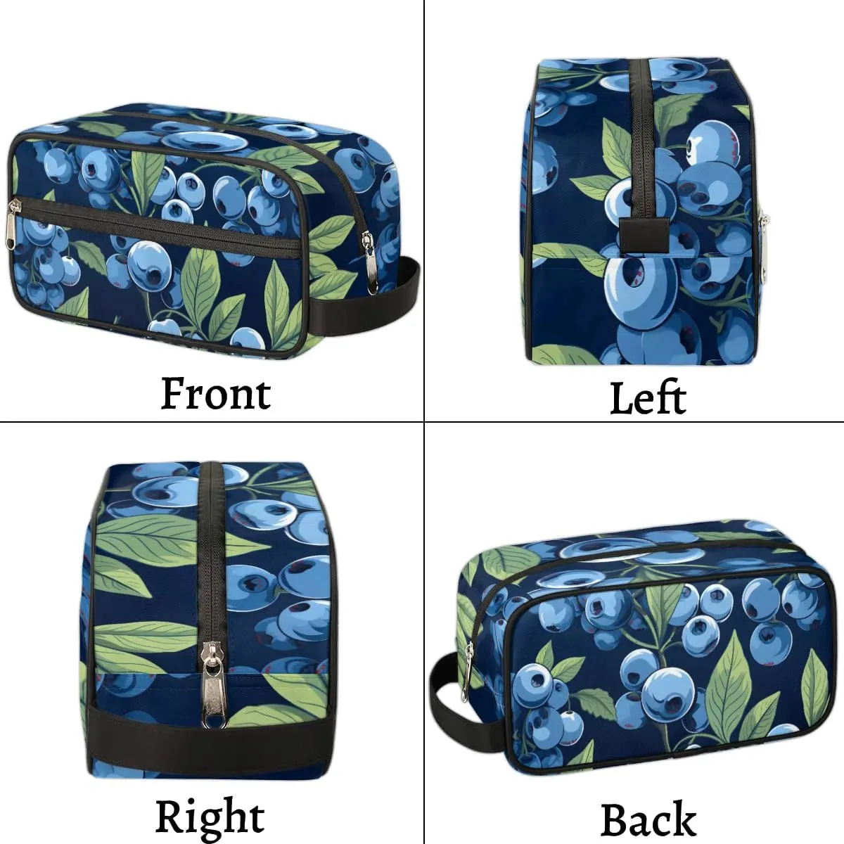 Travel Toiletry Bag for Women Men Fruit Blueberries Print Hanging Cosmetic Bag Waterproof Makeup Bag for Shaving Makeup Toothbrush & Travel Essentials