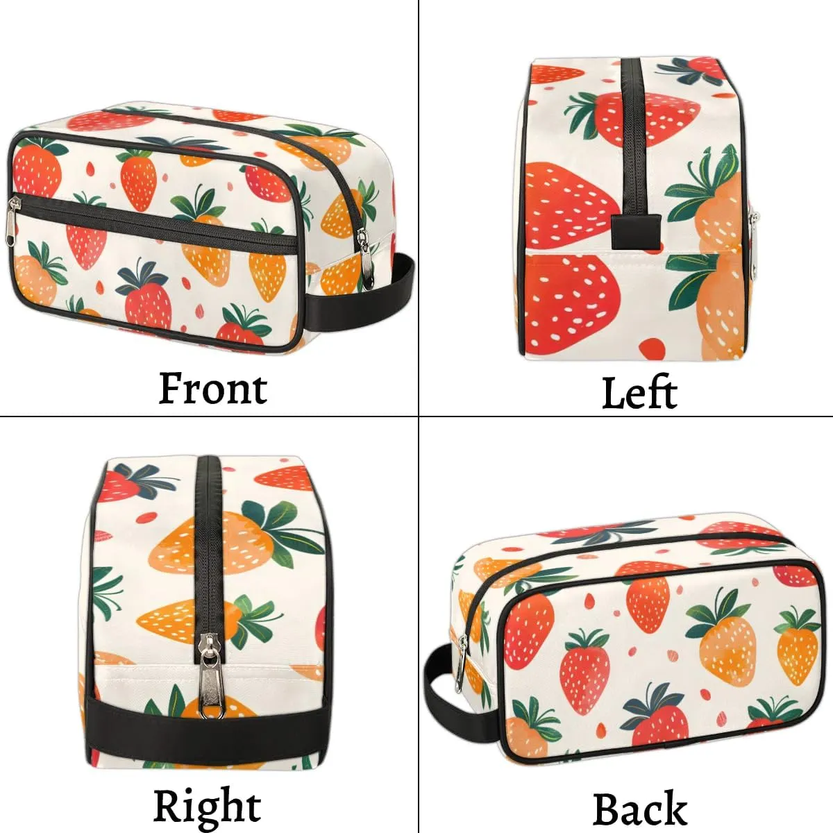 Travel Toiletry Bag for Women Men Fruit Strawberries Print Hanging Cosmetic Bag Waterproof Makeup Bag for Shaving Makeup Toothbrush & Travel Essentials