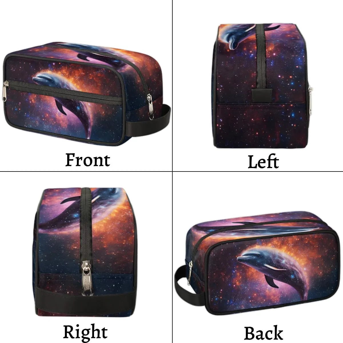 Travel Toiletry Bag for Women Men Funny Dolphin Theme Hanging Cosmetic Bag Waterproof Makeup Bag for Shaving Makeup Toothbrush & Travel Essentials