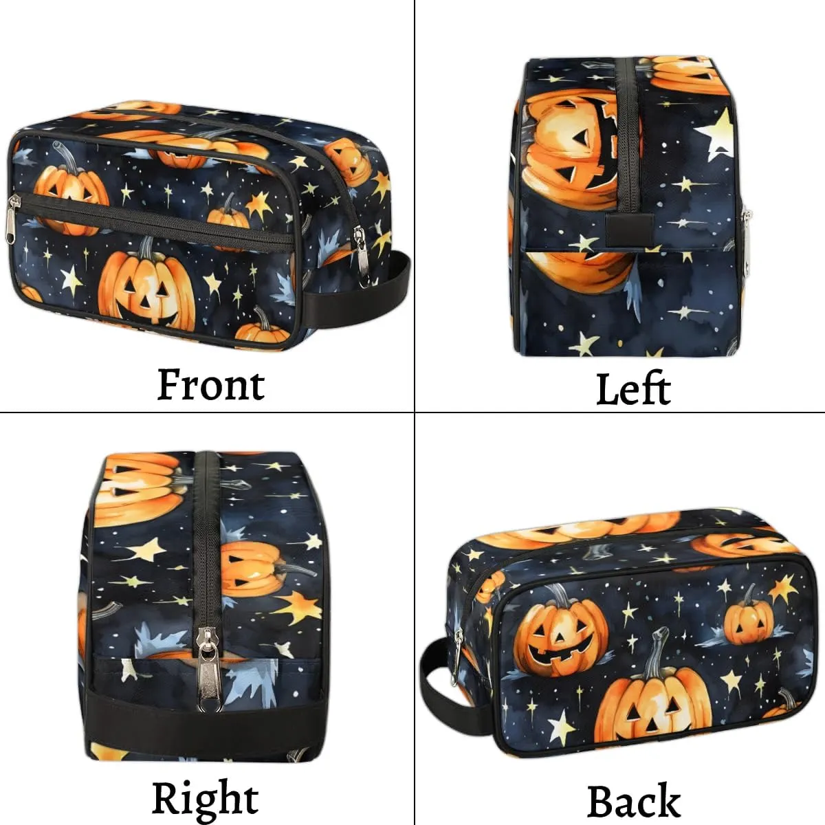 Travel Toiletry Bag for Women Men Halloween Pumpkins Star Hanging Cosmetic Bag Waterproof Makeup Bag for Shaving Makeup Toothbrush & Travel Essentials