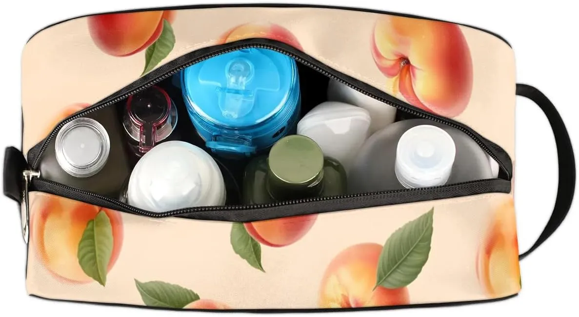 Travel Toiletry Bag for Women Men Peaches Hanging Cosmetic Bag Waterproof Makeup Bag for Shaving Makeup Toothbrush & Travel Essentials