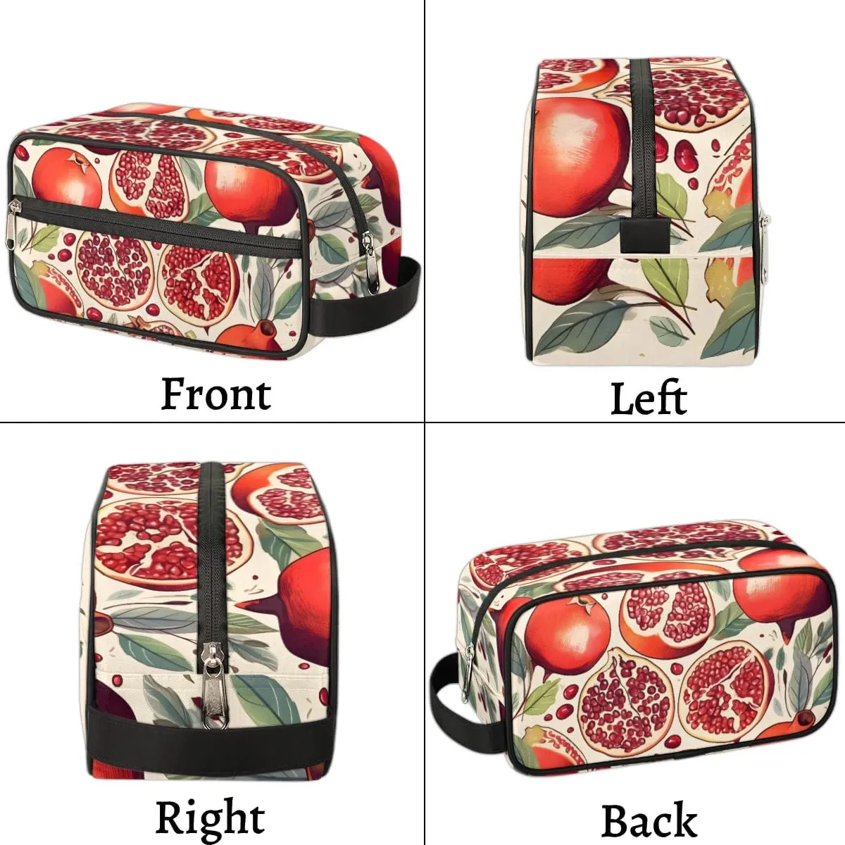 Travel Toiletry Bag for Women Men Pomegranate Leaves Hanging Cosmetic Bag Waterproof Makeup Bag for Shaving Makeup Toothbrush & Travel Essentials