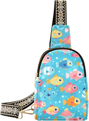 trendy Blue Fish women's fanny pack leather bag purses for women for travel