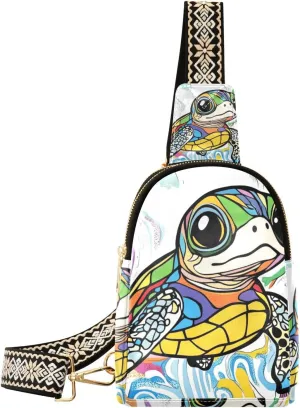 trendy Cute Sea Turtle fanny pack diaper multipurpose travel bags for women for hiking