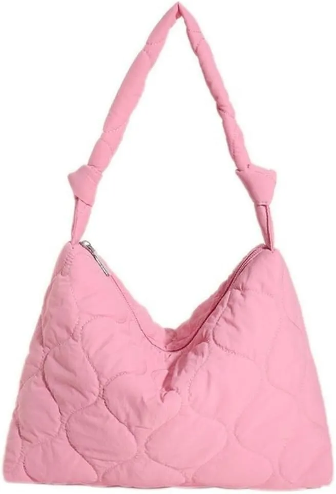 Trendy Puffy Bag Crossbody for Women Puffer Tote Puffer Quilted Hobo Shoulder Top-Handle Bags