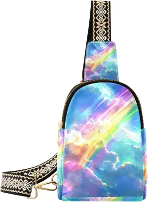 Trendy Rainbow Color Background fanny pack diaper lightweight fanny pack crossbody bags for day pack