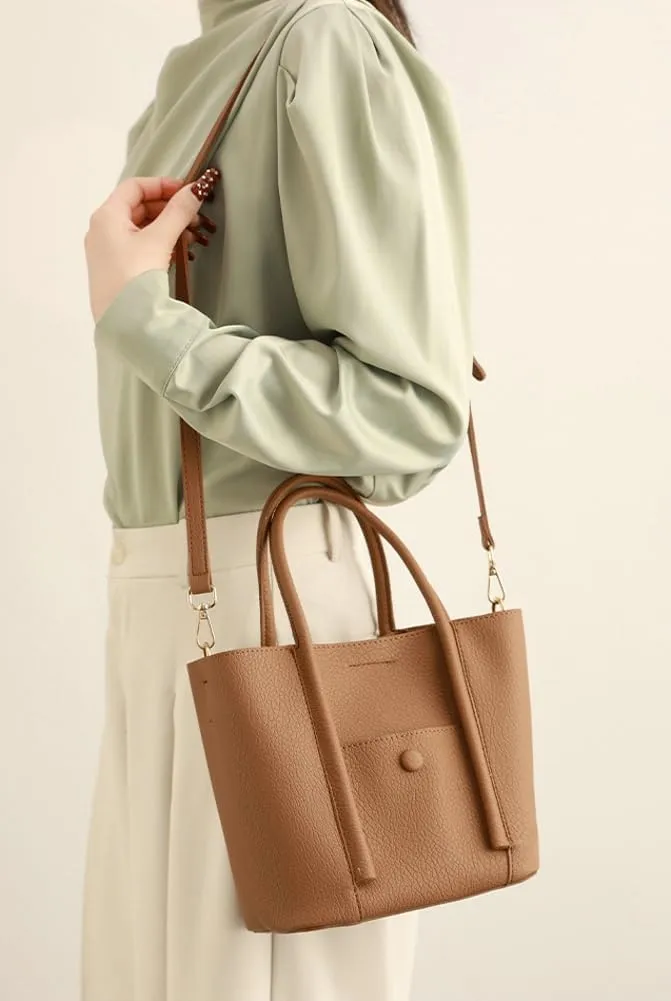 Trendy Tote Bag Women 2025 Large Vegan Shoulder Crossbody Bags Satchel Top Handle Purses Classic Bucket Handbags