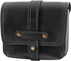 Ulfberth - Small Medieval Belt Bag  made of real buffalo leather  fanny pack for men and women - for Reenactment, Medieval and Ren fais, Larp (Black)