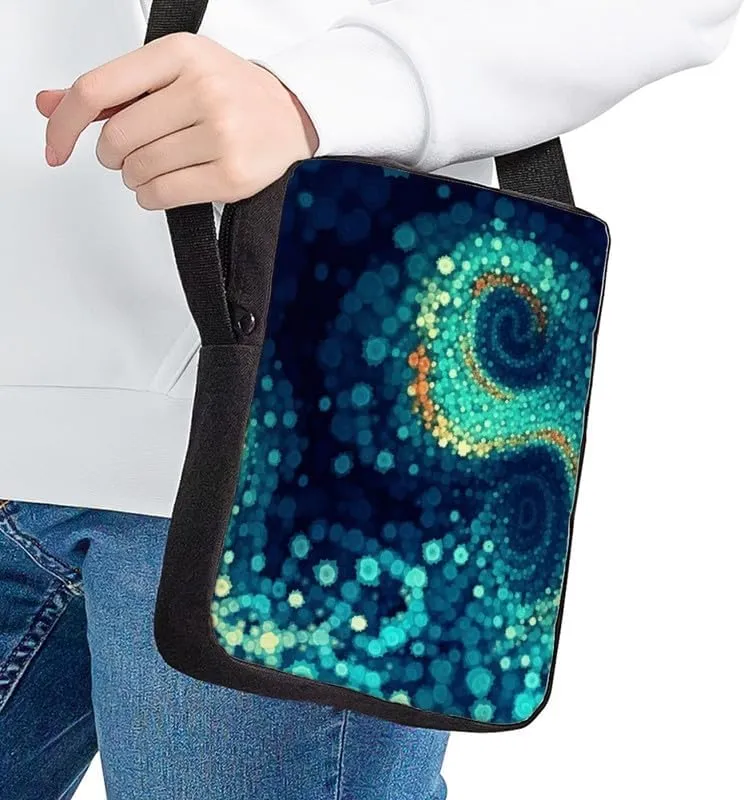 Uskorhein Boho Hawaii Butterfly Cow Small Soft Pebbled Real Leather Crossbody Handbags Purses Zip Premium Sling Crossover