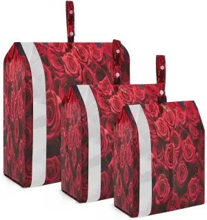Valentines Day Rose Compression Packing Cubes Suitcase Organizer Bags Set for Travel Cubes for Carry on Luggage