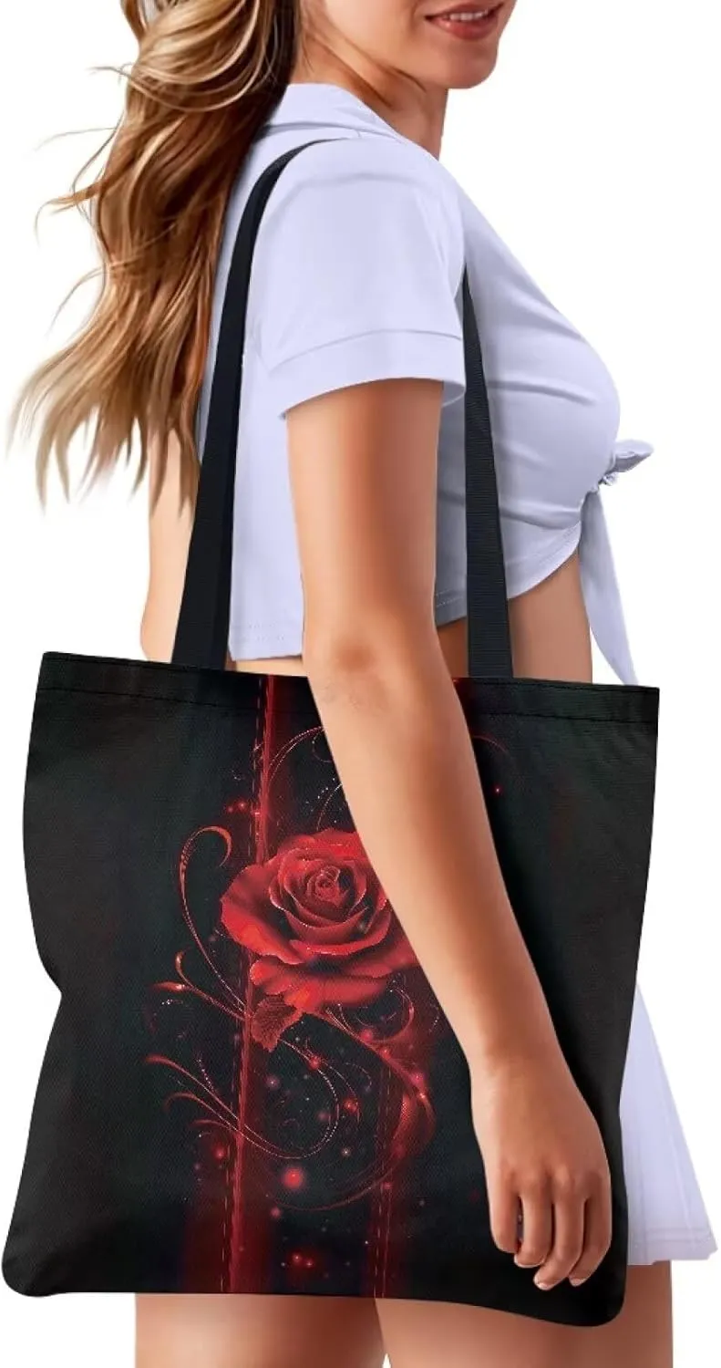 Vibrant Pattern Tote Bag for WomenReusable Handbag for Shopping School Sports