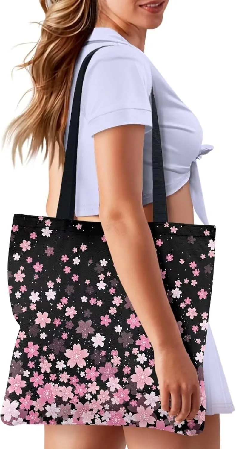 Vibrant Pattern Tote Bag for WomenReusable Handbag for Shopping School Sports