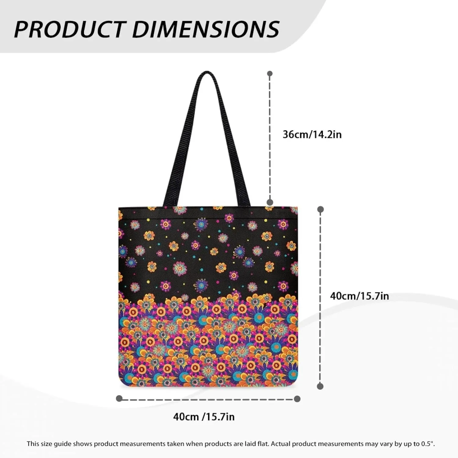 Vibrant Pattern Tote Bag for WomenReusable Handbag for Shopping School Sports