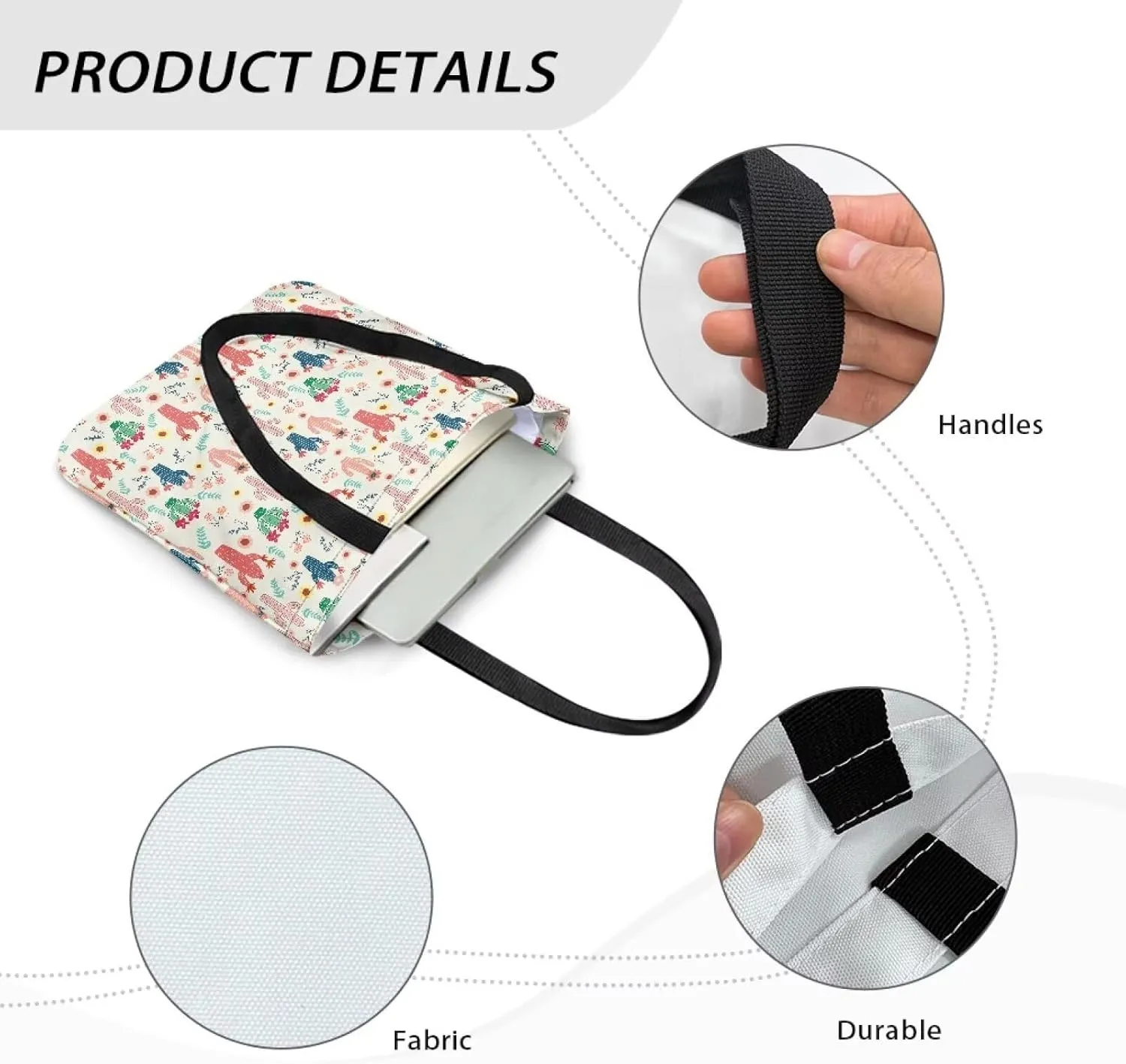 Vibrant Pattern Tote Bag for WomenReusable Handbag for Shopping School Sports