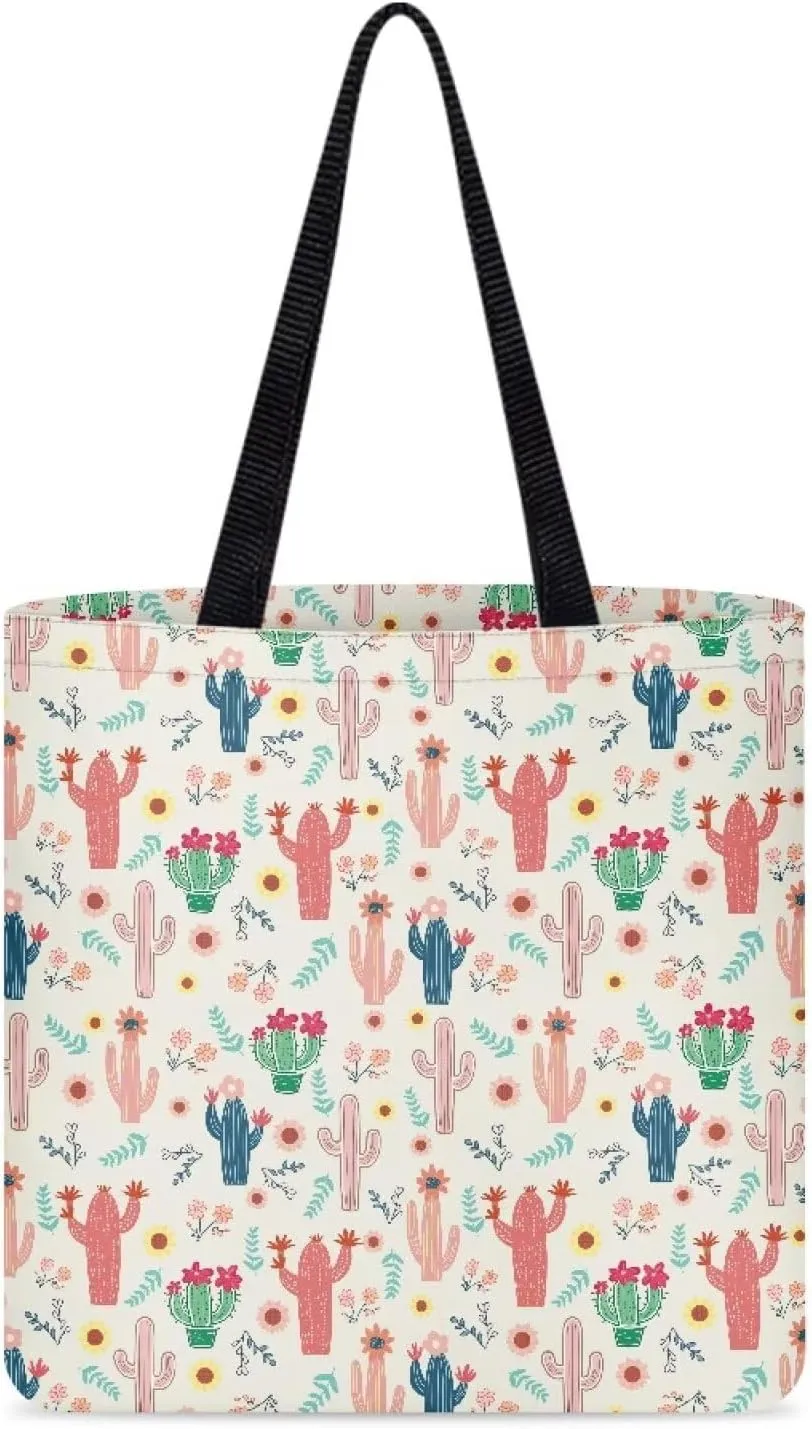 Vibrant Pattern Tote Bag for WomenReusable Handbag for Shopping School Sports