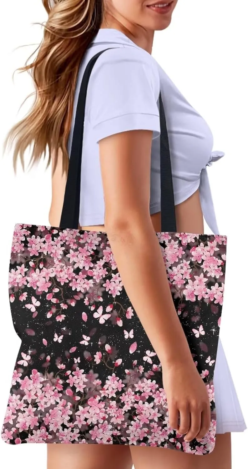 Vibrant Pattern Tote Bag for WomenReusable Handbag for Shopping School Sports