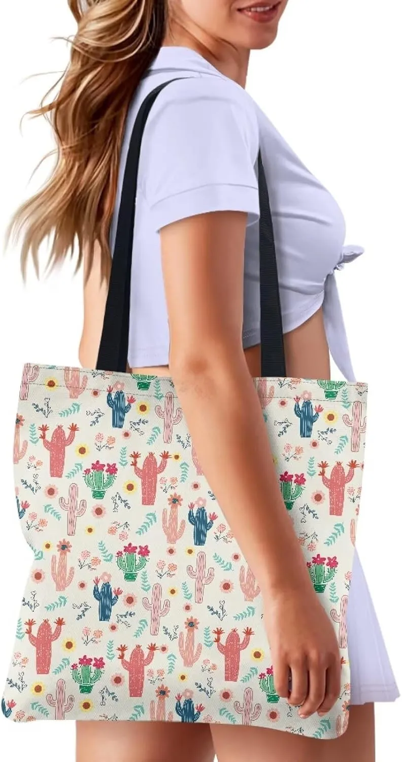 Vibrant Pattern Tote Bag for WomenReusable Handbag for Shopping School Sports