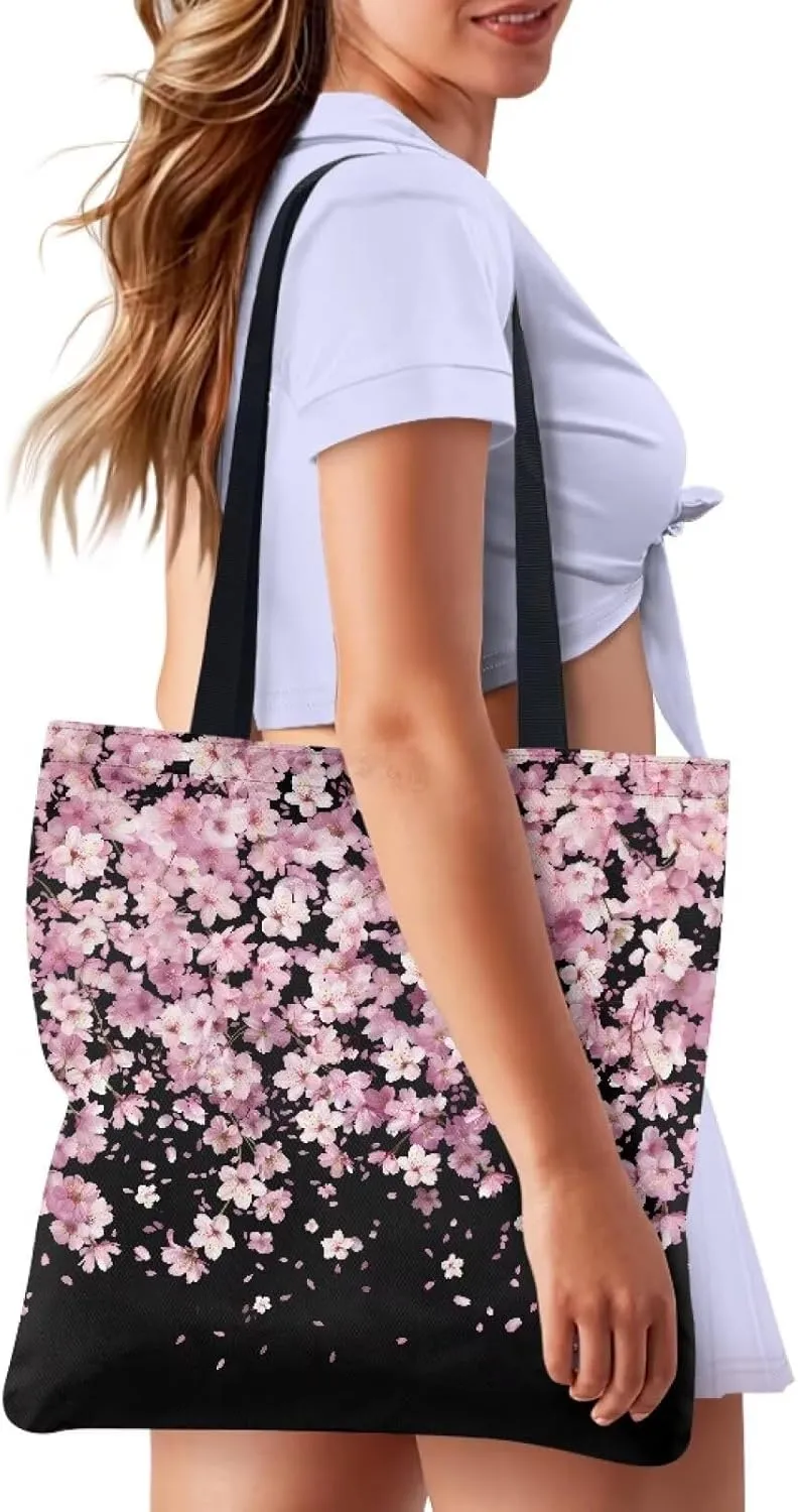 Vibrant Pattern Tote Bag for WomenReusable Handbag for Shopping School Sports