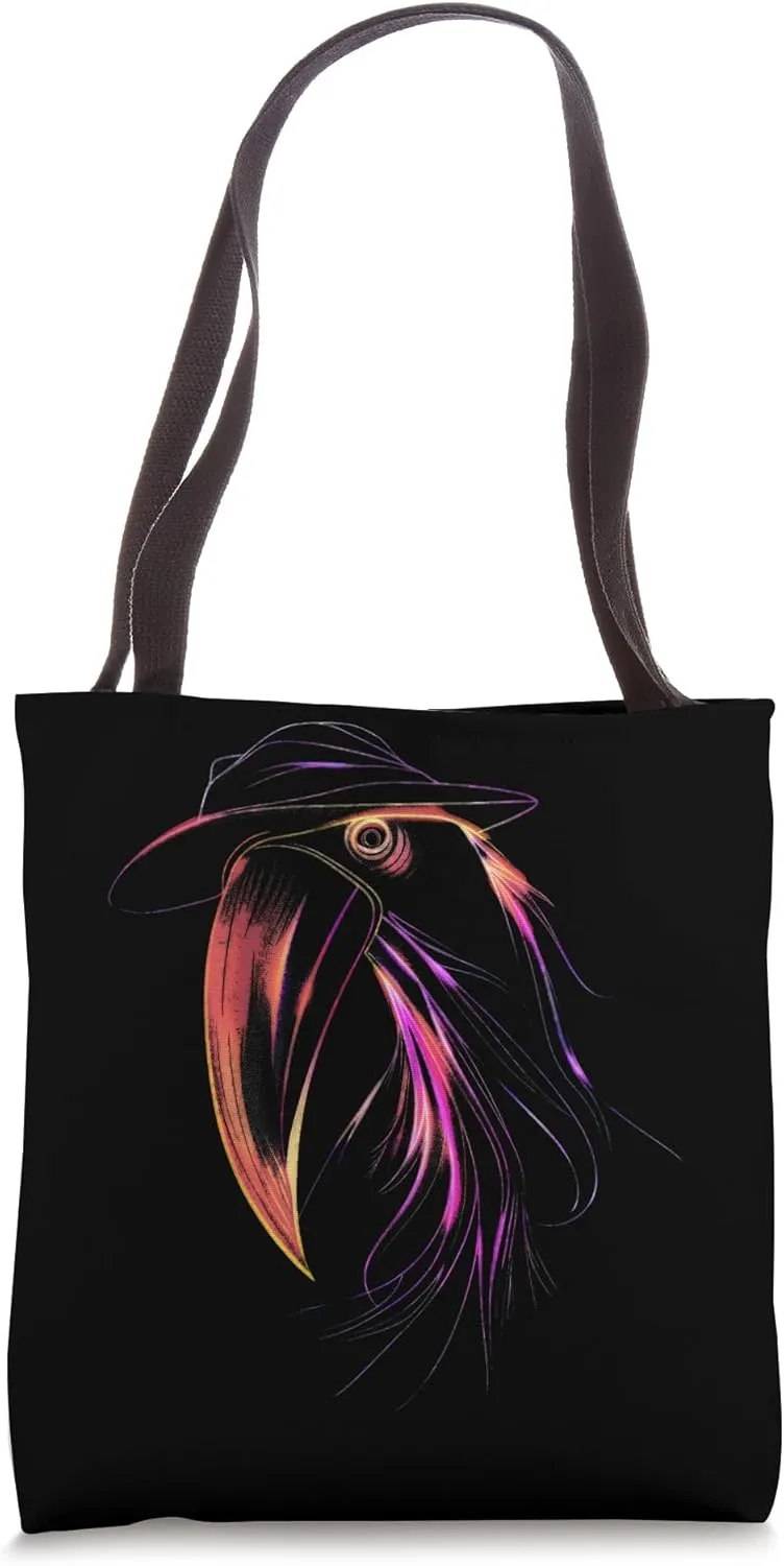 Vibrant Plague Doctor Hat Raven Tote Bag