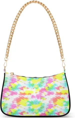 Vibrant Tie Dye Swirls Pastel Colors Women Bag, Crossbody Bag