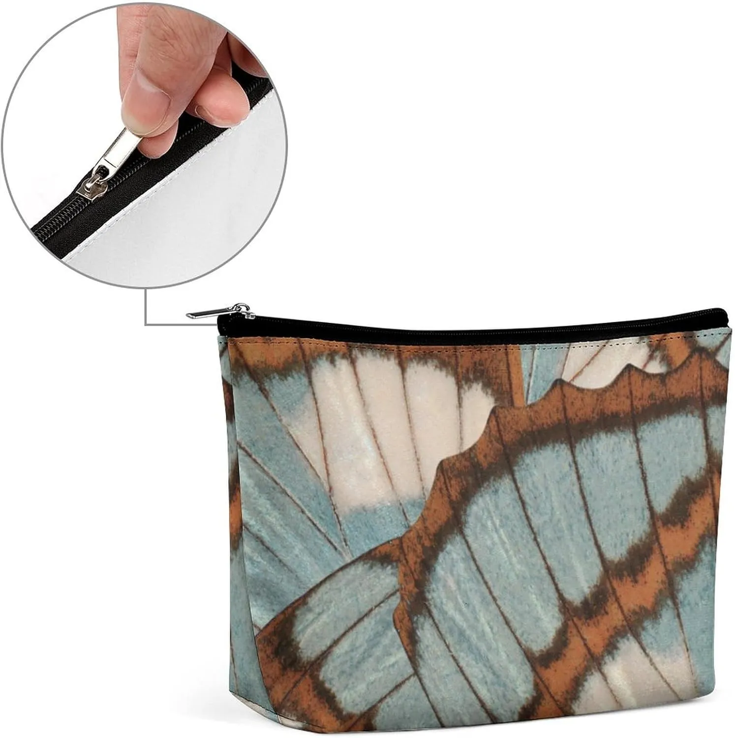 Vintage Classic Personalized Makeup Bag, Sail PU Cosmetic Bag Travel Makeup Bag,Zipper Makeup Pouch for Women-Toiletry Bags for Traveling Women
