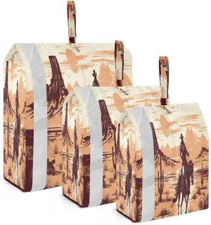 Vintage Cowboys Riding Horses Compression Packing Cubes Luggage Organizer Bags for Travel Suitcase Organizer for Carry on Luggage